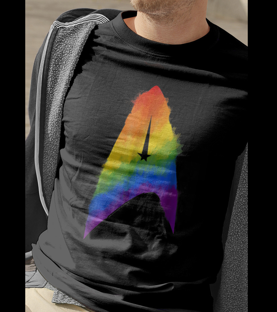 Star Trek Discovery Insignia Rainbow Paint Splash T-Shirt