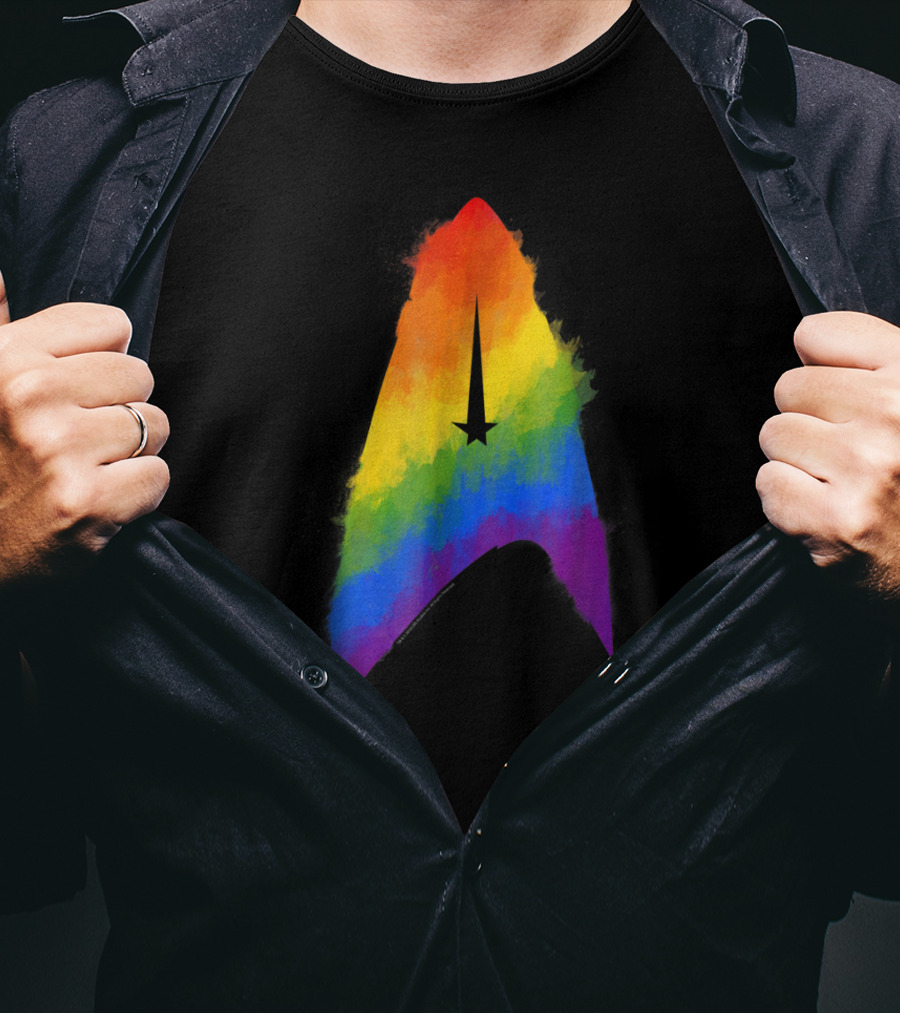 Star Trek Discovery Insignia Rainbow Paint Splash T-Shirt