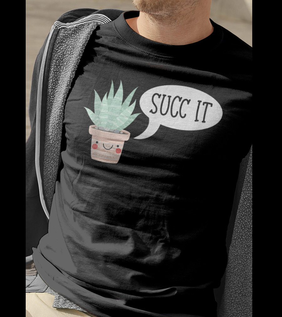 Succ It Cute Kawaii Succulent Plant Pot With Indoor Charm T-Shirt