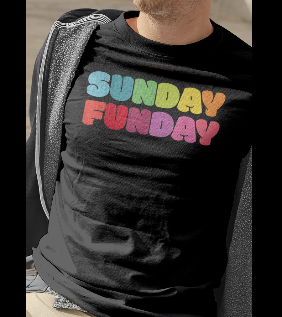 Sunday Funday Colorful Rainbow T-Shirt