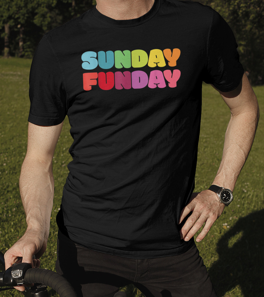 Sunday Funday Colorful Rainbow T-Shirt