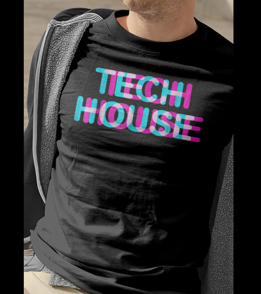 Tech House 3D Discotheque Music Retro Neon T-Shirt
