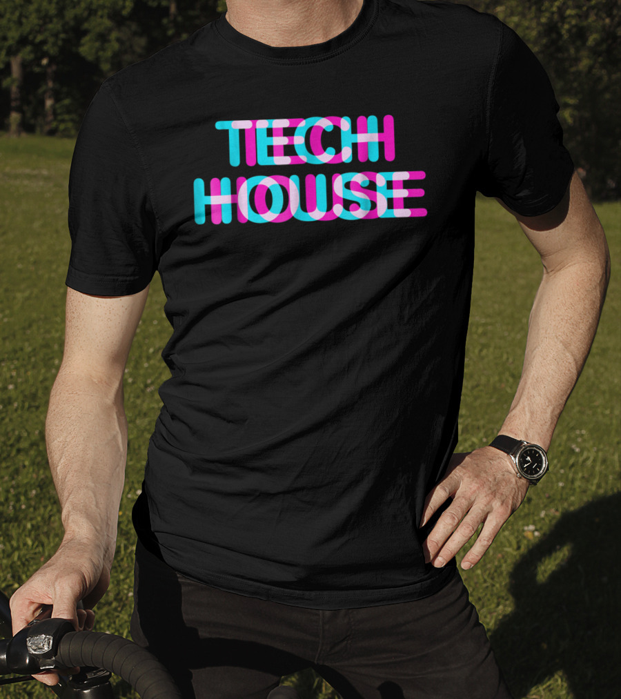 Tech House 3D Discotheque Music Retro Neon T-Shirt