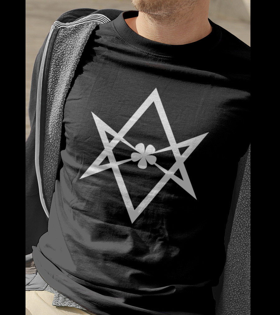 Unicursal Hexagram Thelema Symbol Occult Geometry With Floral Element T-Shirt