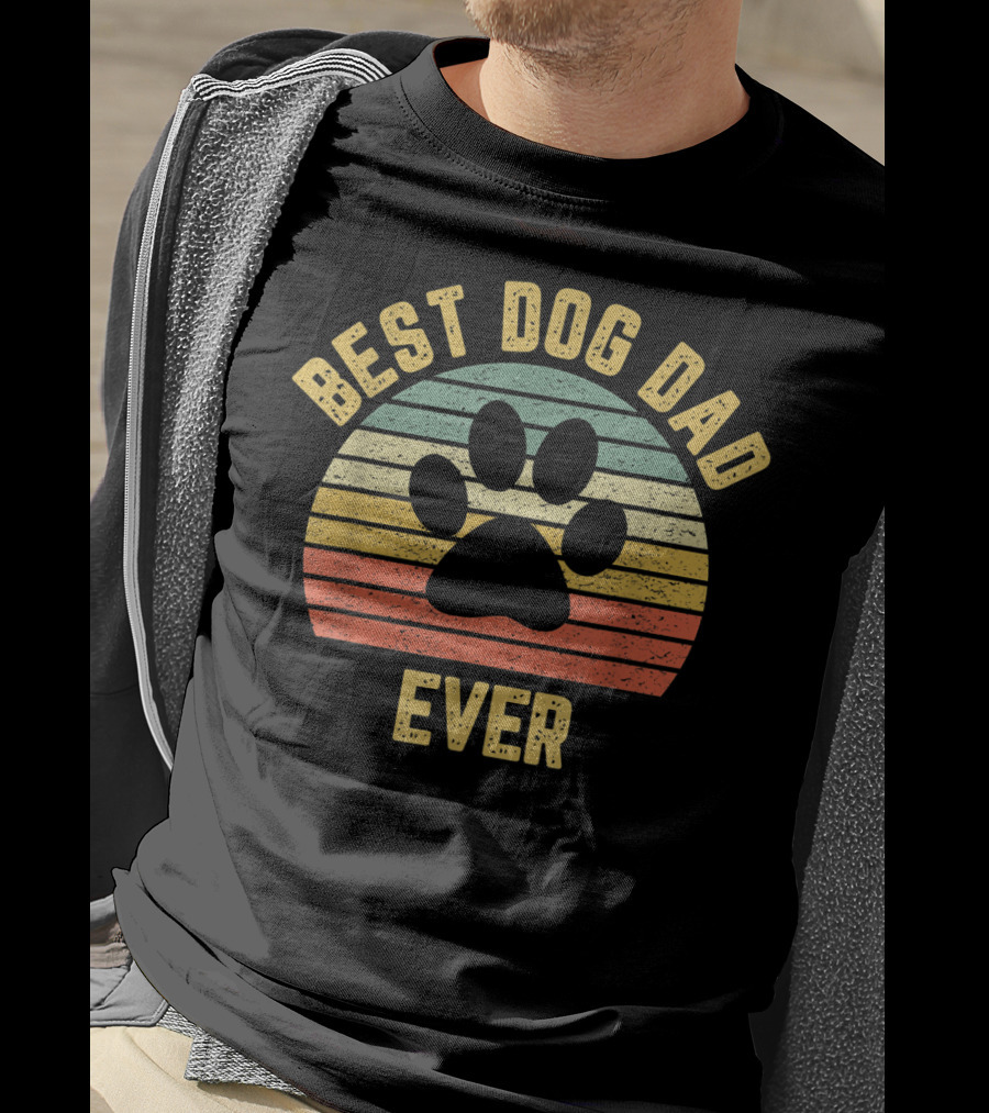 Best Dog Dad Ever Vintage Father's Day T-Shirt