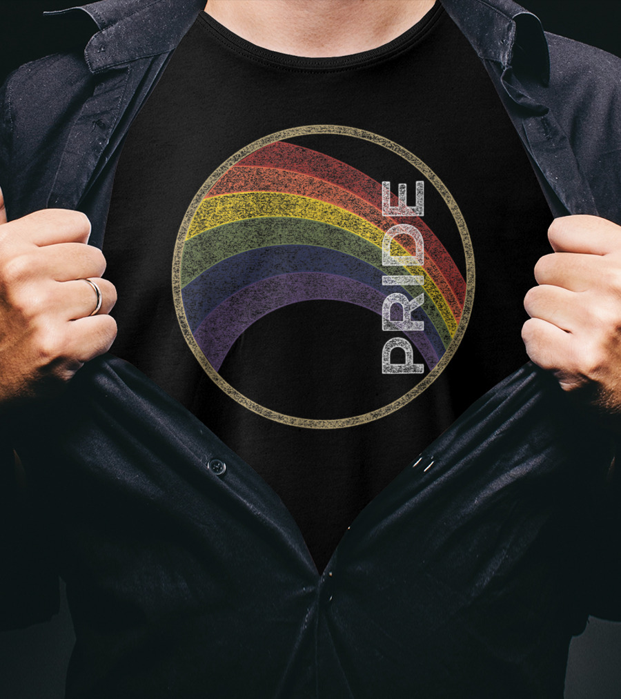 Vintage Rainbow Circle Pride T-Shirt