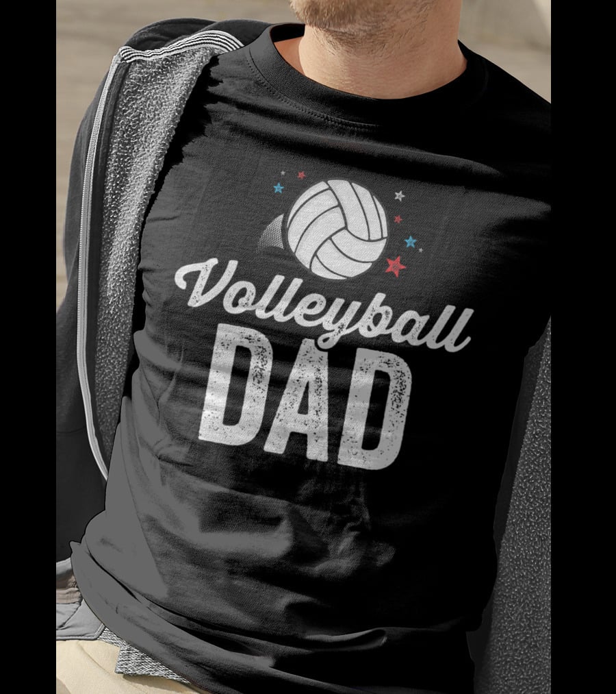 Volleyball Dad Player Coach Team Star T-Shirt