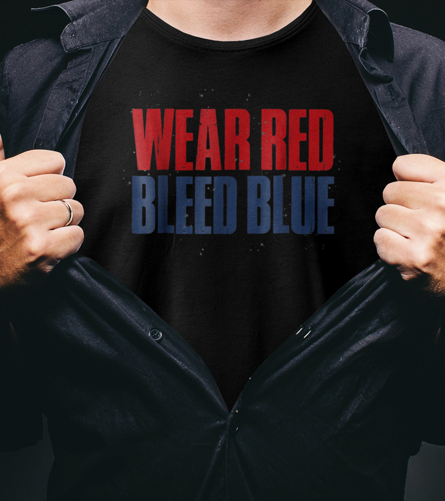 Wear Red Bleed Blue White Sports St Louis T-Shirt