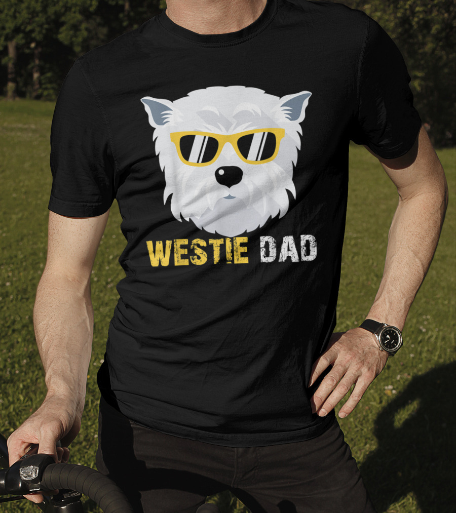 Westie Dad Dog Lovers Cool Sunglasses T-Shirt
