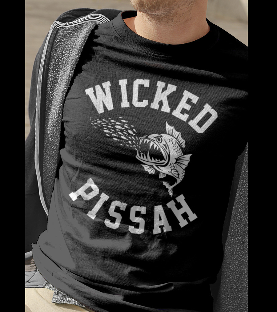 Wicked Pissah Funny Boston Slang Fish T-Shirt