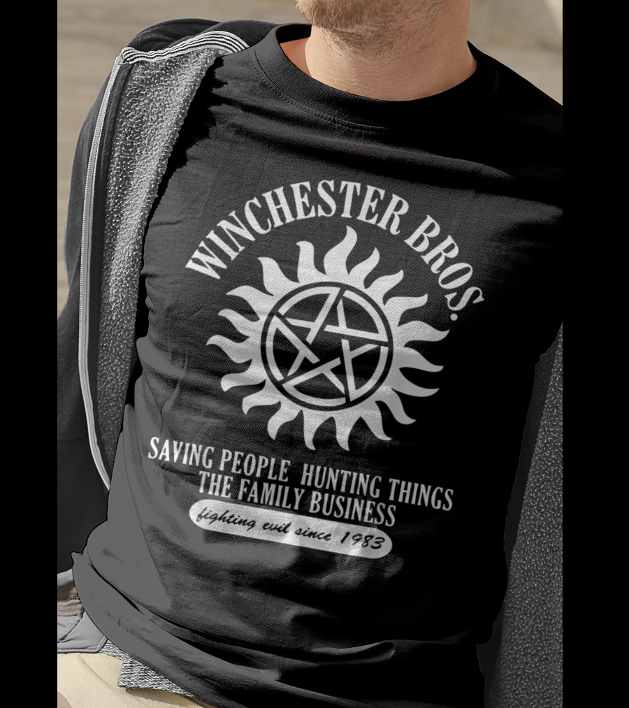 Winchester Bros. Saving People Hunting Things The Family Business Fighting Evil Since 1983 Supernatural Sam Dean T-Shirt