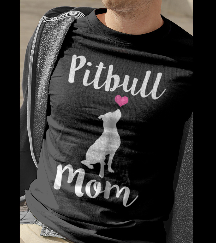 Pitbull Mom Pit Bull Dog Heart T-Shirt