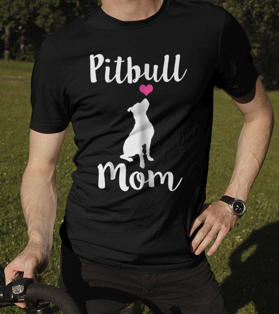 Pitbull Mom Pit Bull Dog Heart T-Shirt