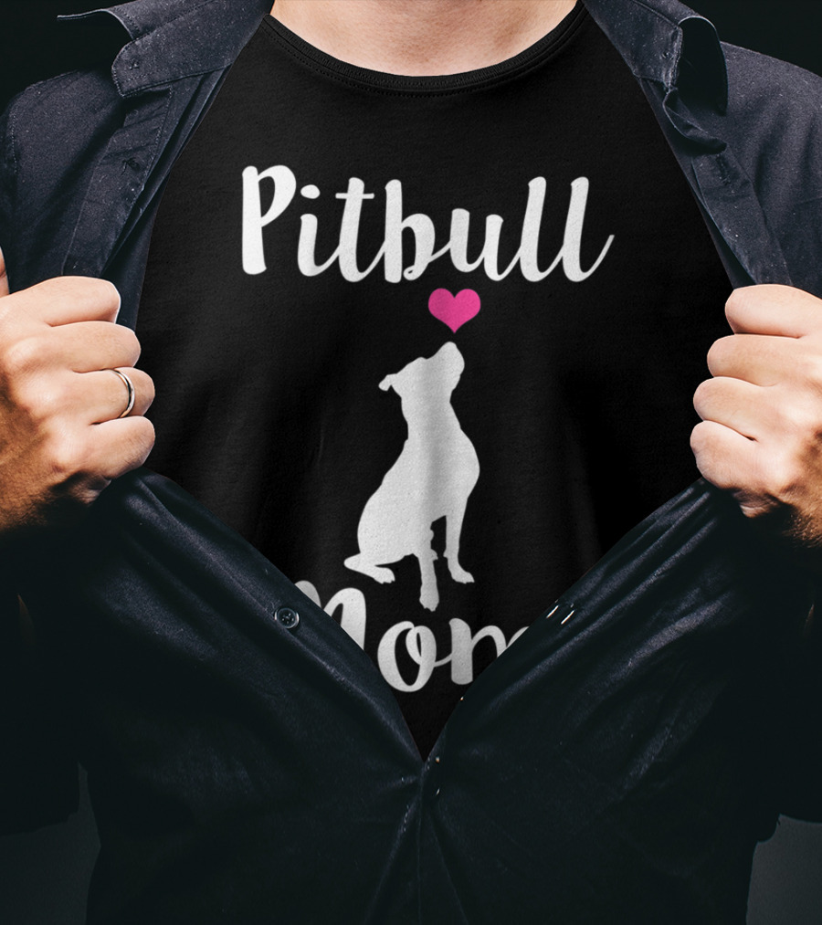 Pitbull Mom Pit Bull Dog Heart T-Shirt