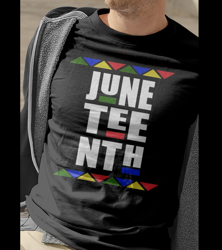 Juneteenth Independence Day Celebration Colorful Block Text T-Shirt