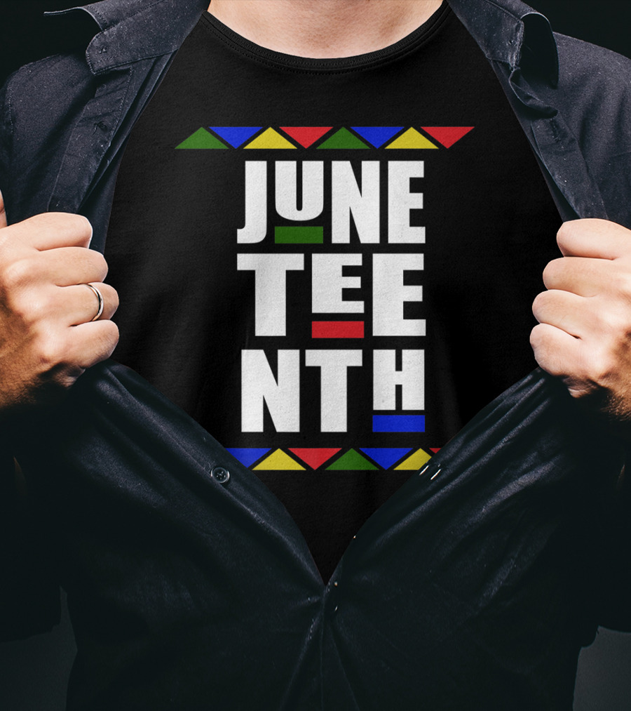Juneteenth Independence Day Celebration Colorful Block Text T-Shirt