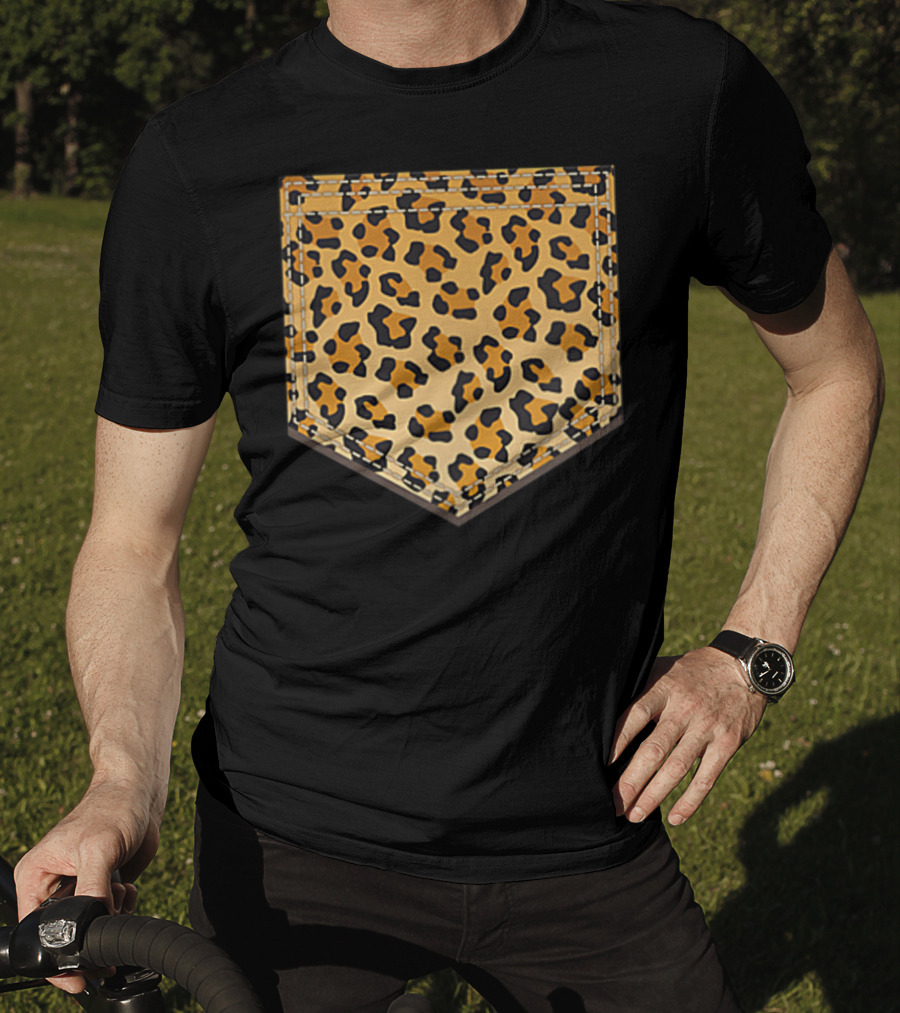 Leopard Print Pocket Cool Animal Lover Cheeta T-Shirt