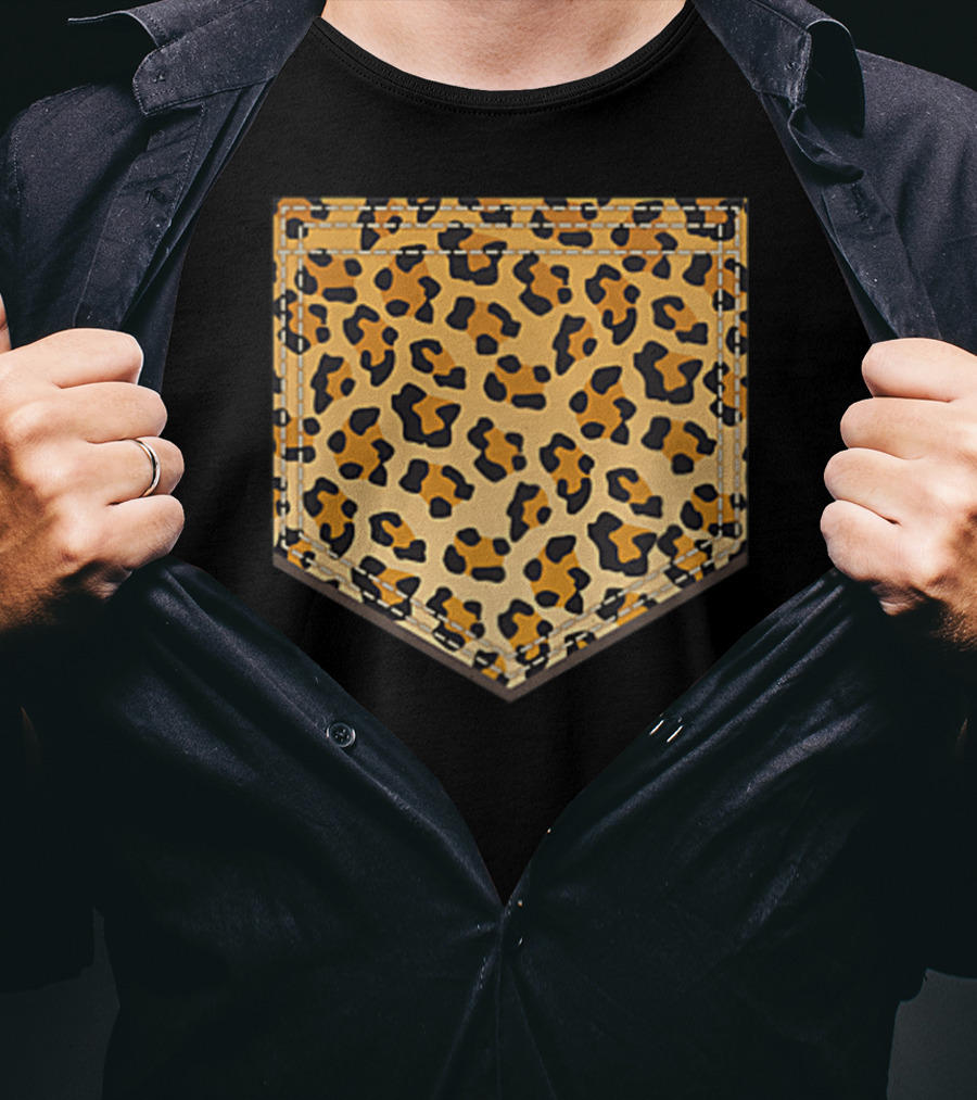 Leopard Print Pocket Cool Animal Lover Cheeta T-Shirt