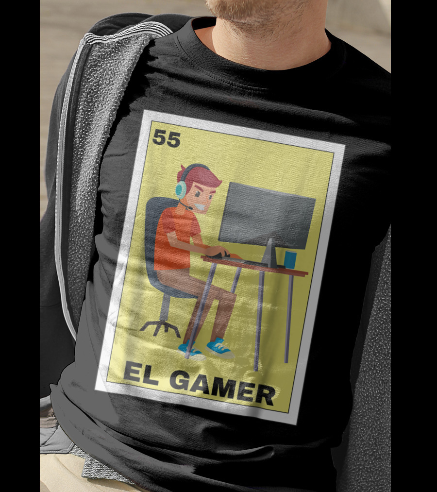 55 Loteria El Gamer Mexican Video Game Card T-Shirt