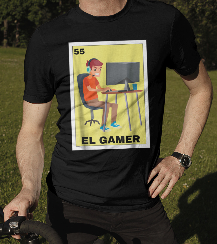 55 Loteria El Gamer Mexican Video Game Card T-Shirt