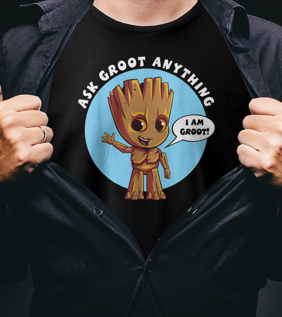 Ask Groot Anything I Am Groot Marvel T-Shirt
