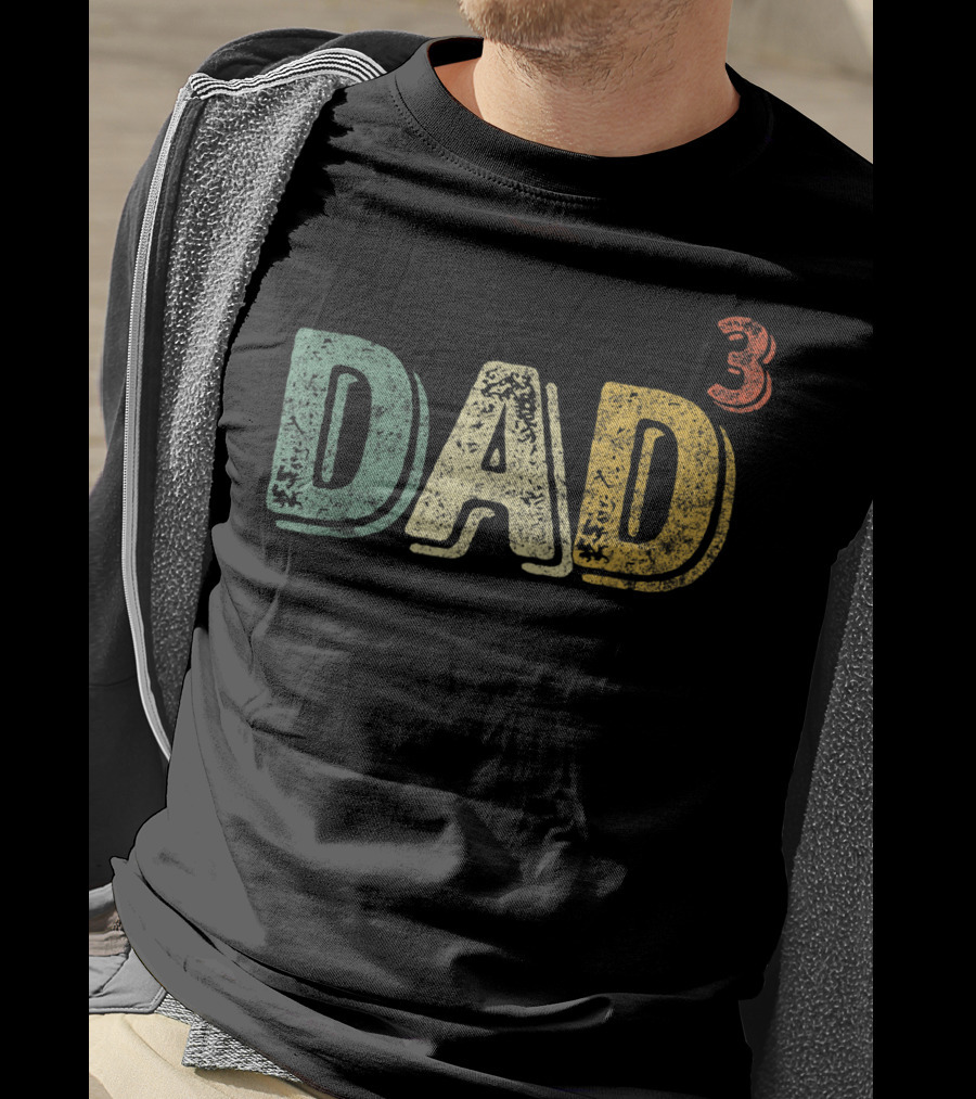 Dad Cubed Dad Of Three Father Mens T-Shirt