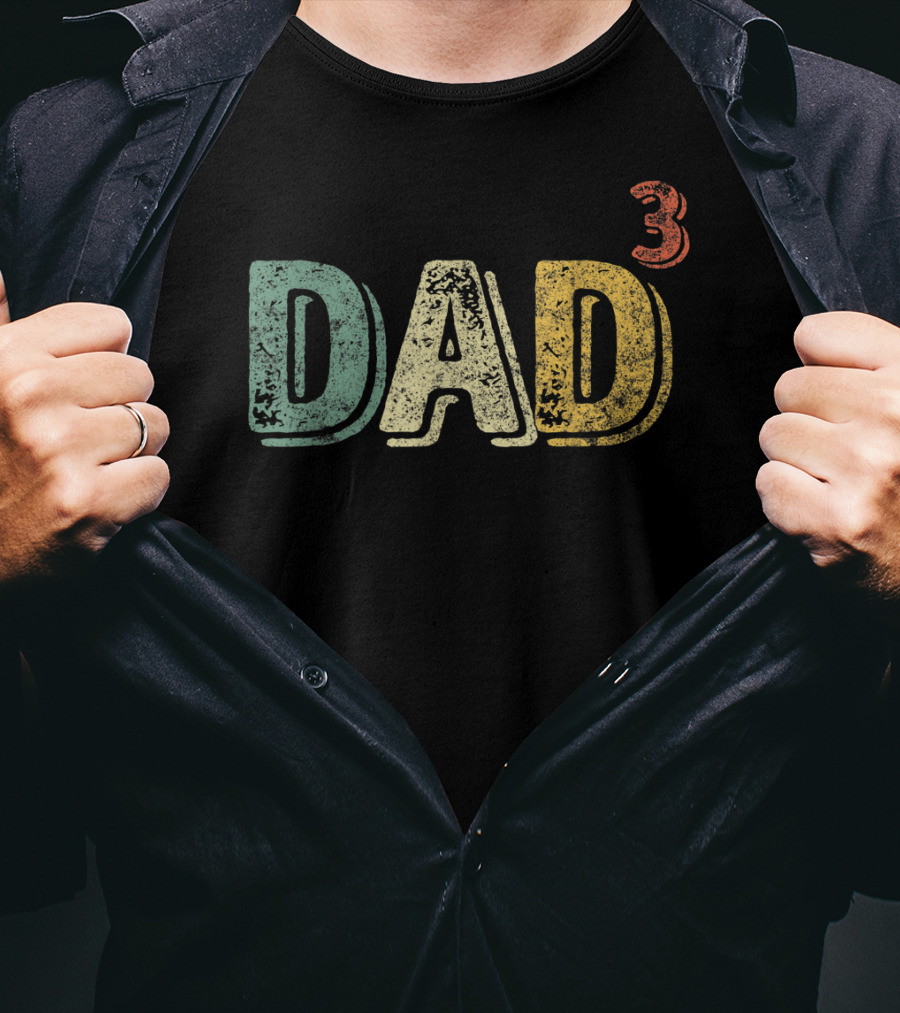 Dad Cubed Dad Of Three Father Mens T-Shirt