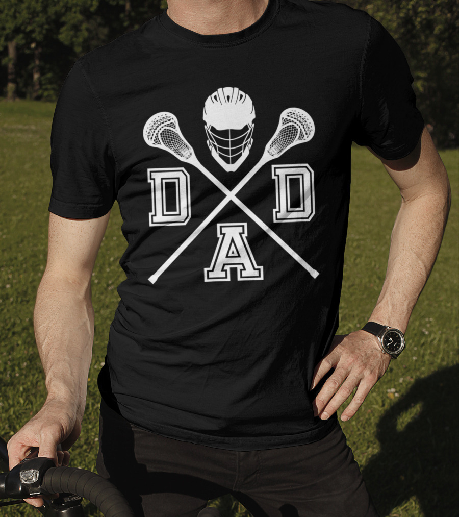 Lacrosse DAD Father's Day LAX Helmet And Sticks T-Shirt