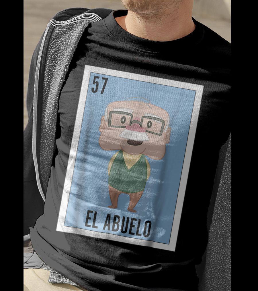 Mens Mexican Loteria El Abuelo 57 T-Shirt