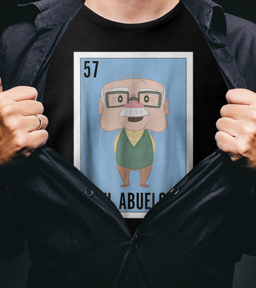 Mens Mexican Loteria El Abuelo 57 T-Shirt