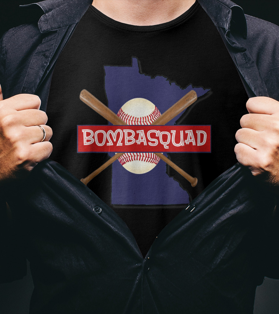 Bombasquad Minnesota Baseball Crossed Bats And Ball T-Shirt