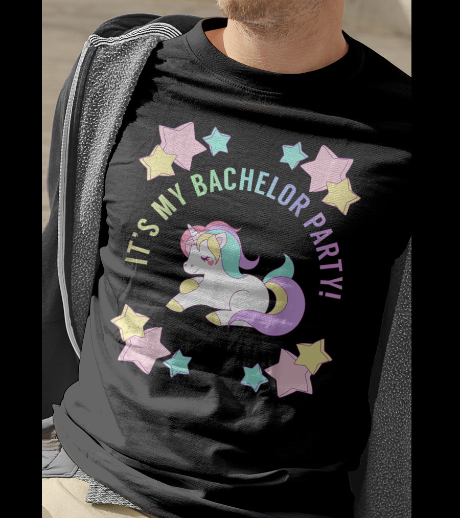 IT'S MY BACHELOR PARTY Unicorn And Stars T-Shirt