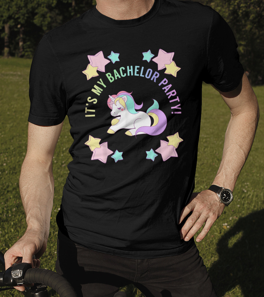 IT'S MY BACHELOR PARTY Unicorn And Stars T-Shirt