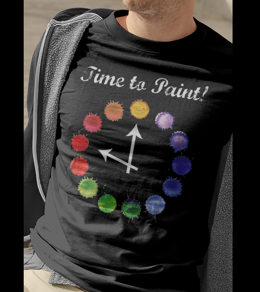 Time To Paint Colorful Clock Palette T-Shirt