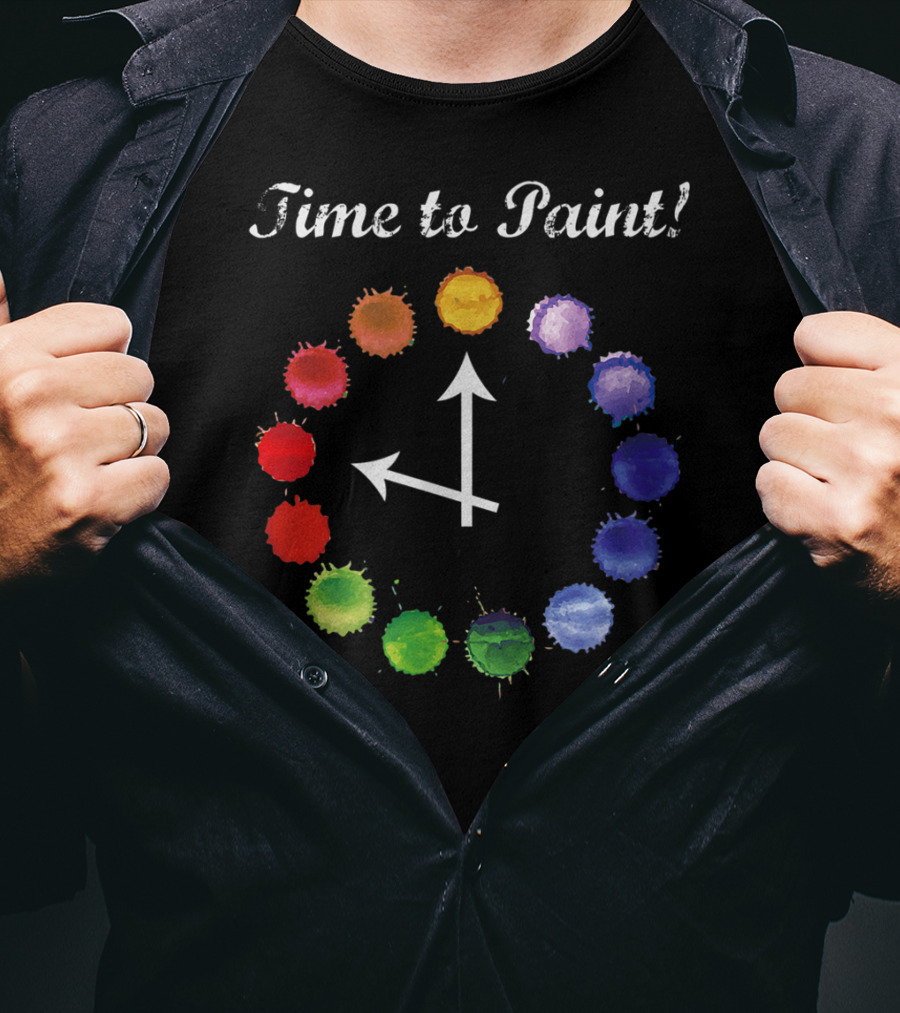 Time To Paint Colorful Clock Palette T-Shirt
