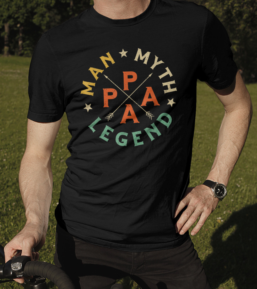 Papa Man Myth Legend Retro Father's Iconic T-Shirt