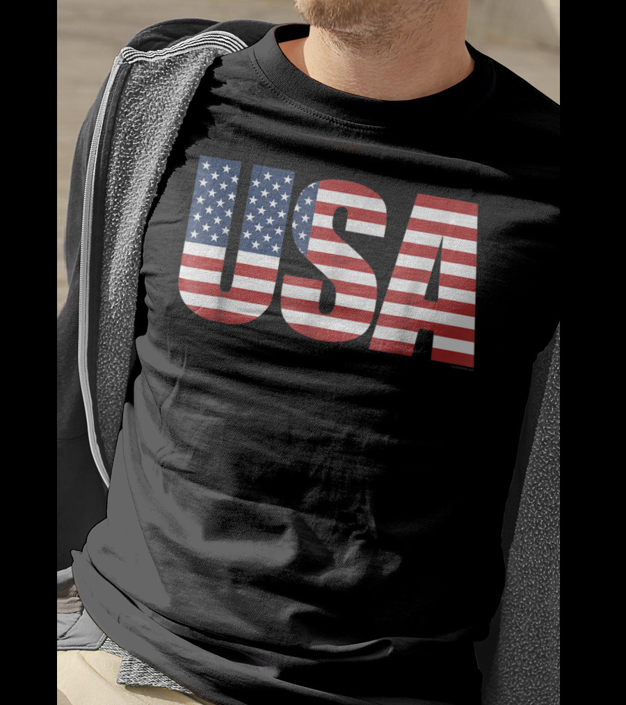 USA American Flag Patriotic Men T-Shirt