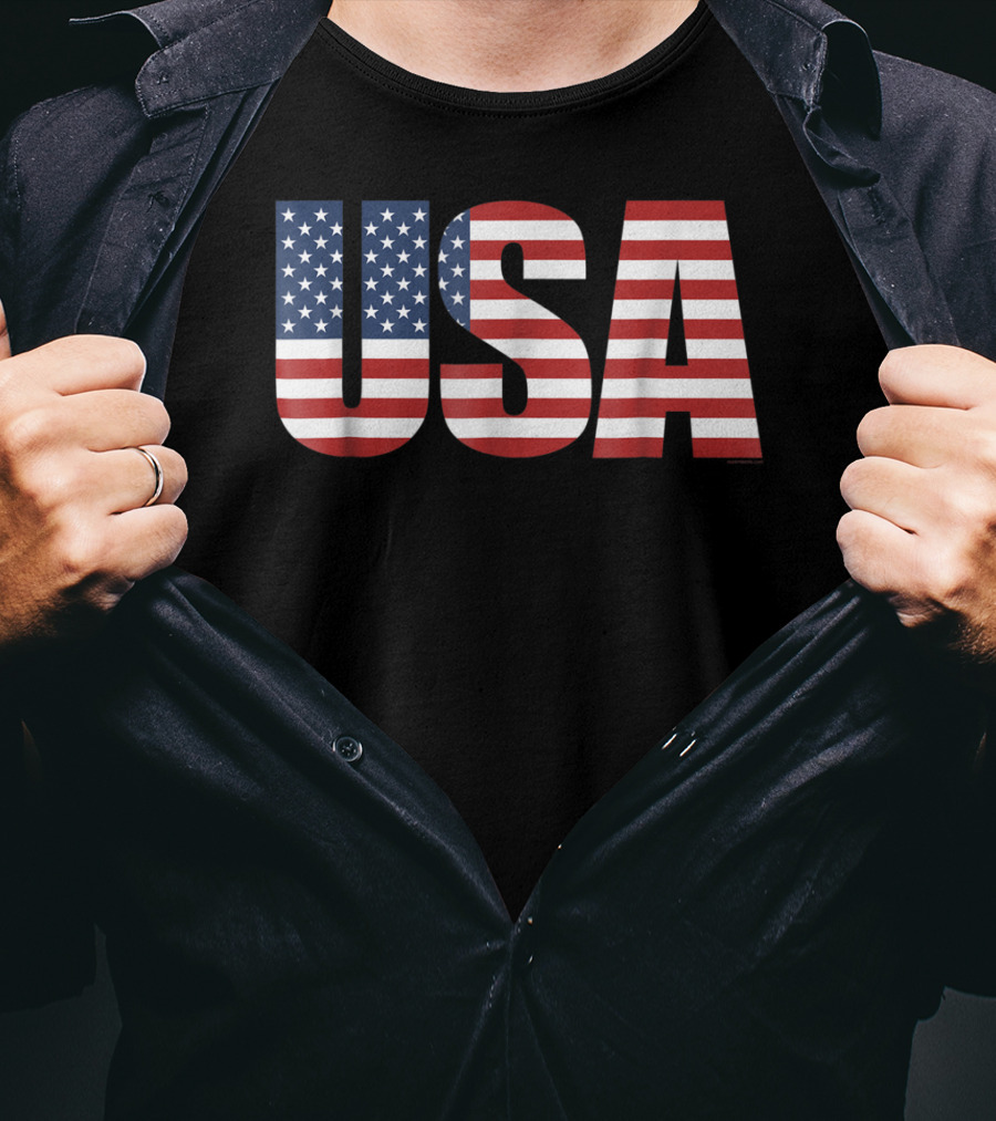 USA American Flag Patriotic Men T-Shirt