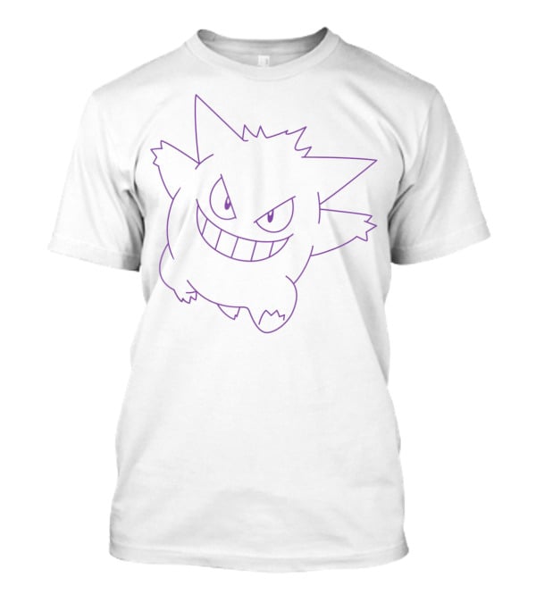 Gengar Outline Pokemon Big Face T-Shirt