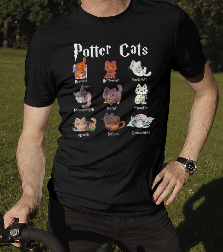 Potter Cats Pawter Kitten Purrfect Meowgonagall Hermiaownle Dumblepurr Pawdamort T-Shirt
