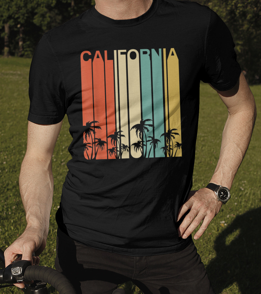 California Retro Surf Vintage 80s Beach Palms T-Shirt