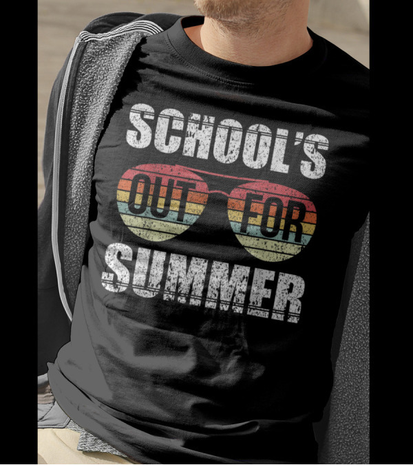 Retro Aviator Sunglasses School's Out For Summer Last Day Of School T-Shirt