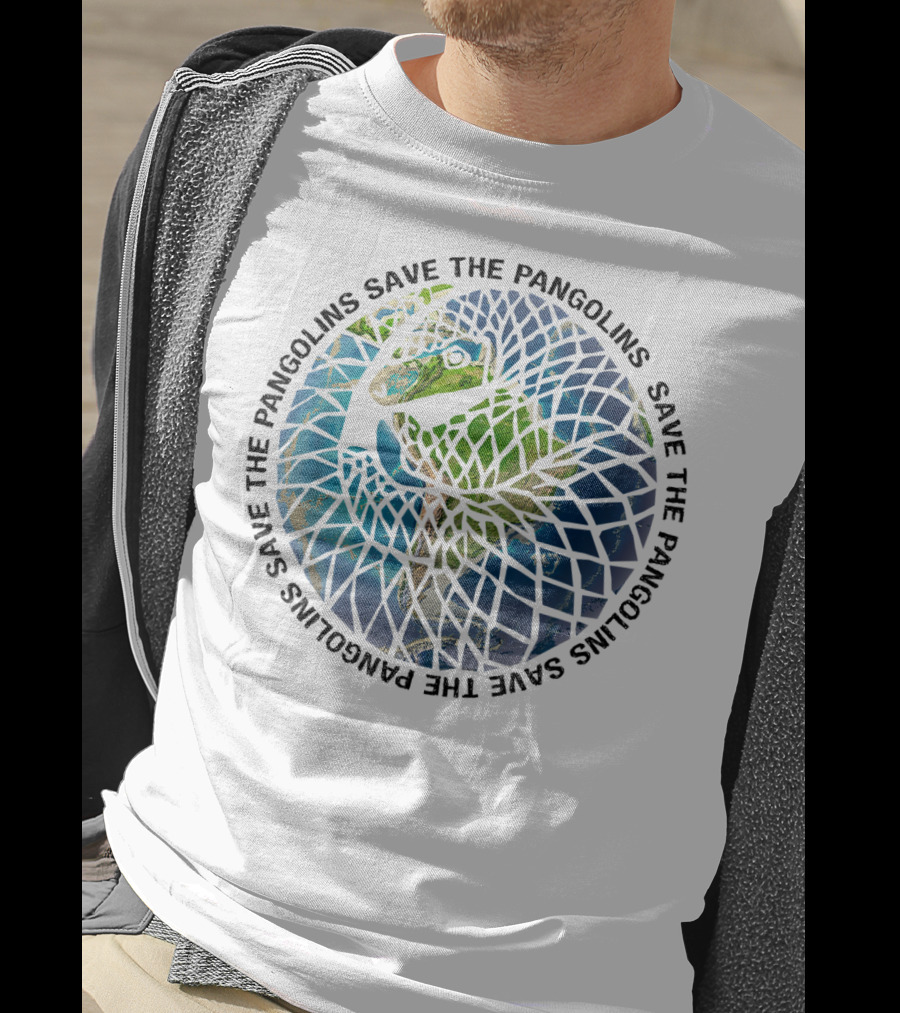 Save The Pangolins Endangered Pangolin Circular Mosaic T-Shirt