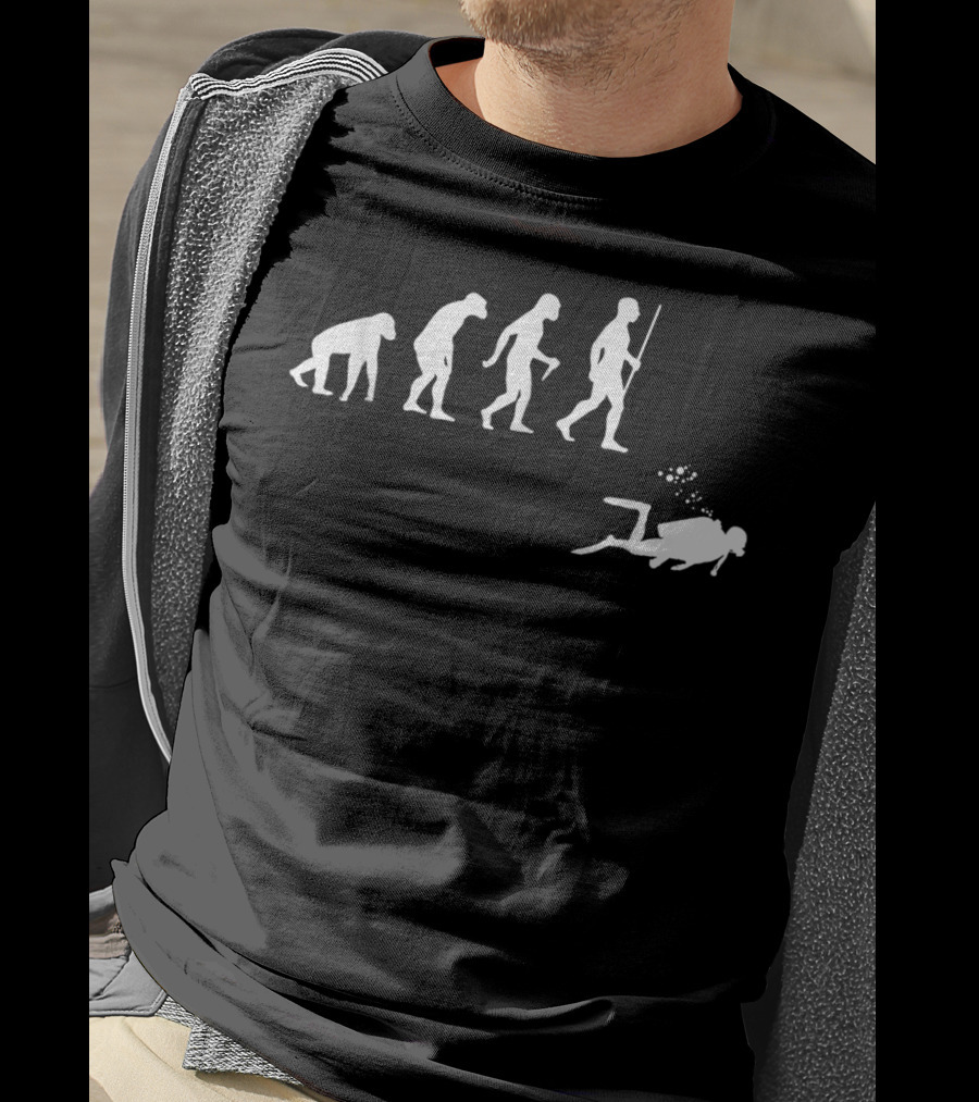 Scuba Diving Evolution Journey Through Time T-Shirt