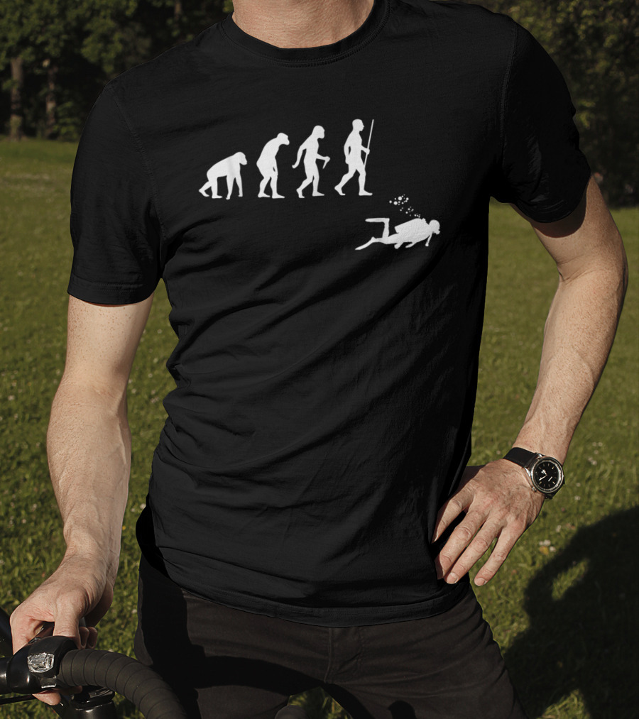 Scuba Diving Evolution Journey Through Time T-Shirt
