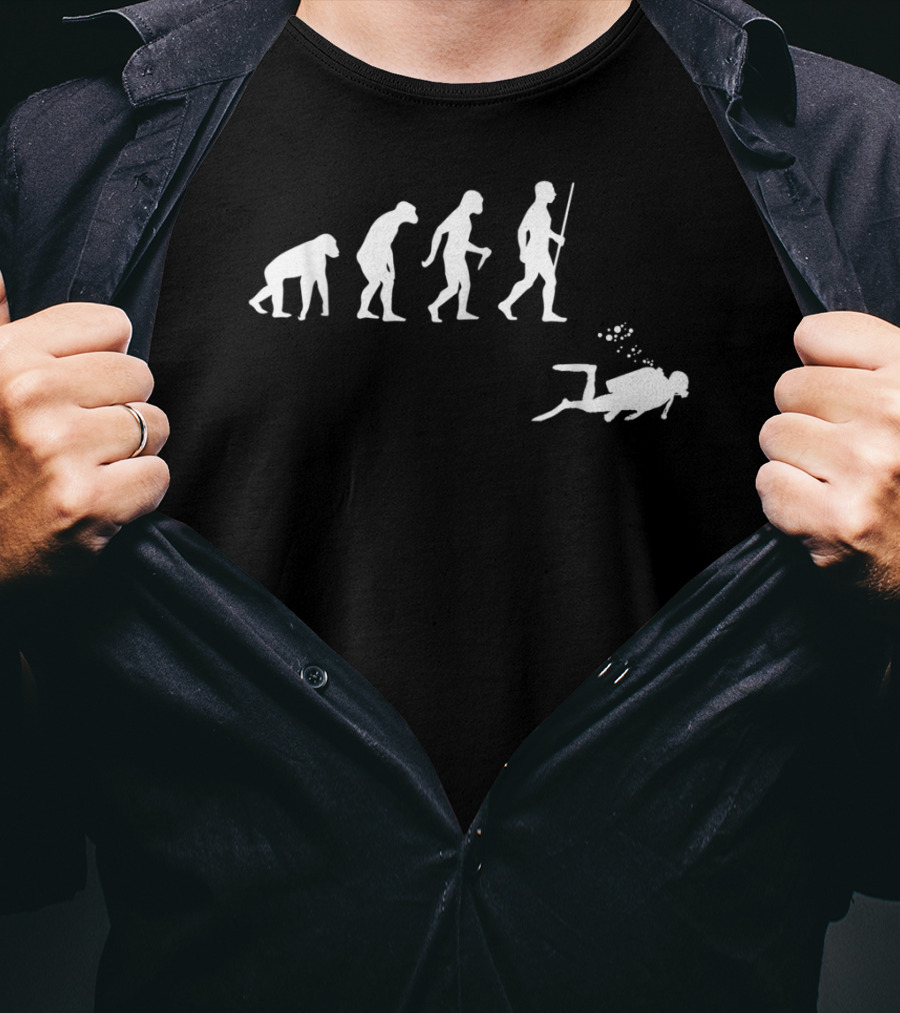 Scuba Diving Evolution Journey Through Time T-Shirt