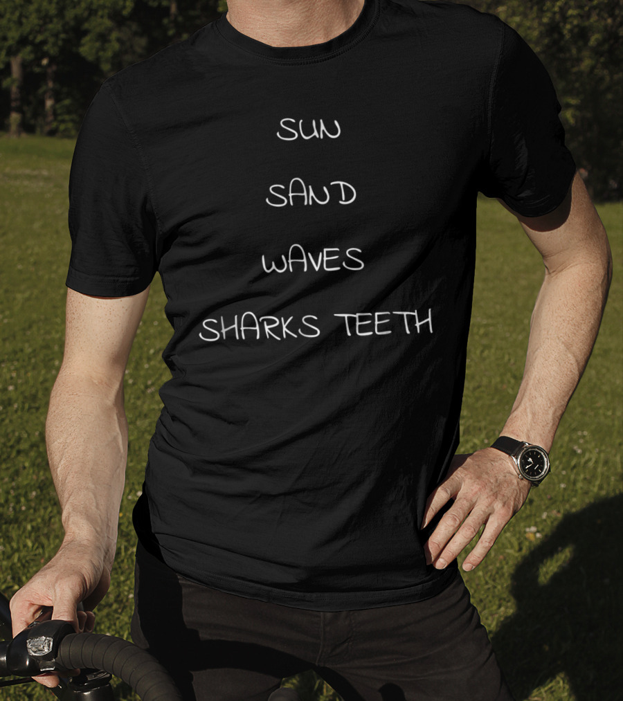 Sun Sand Waves Sharks Teeth Hunter T-Shirt