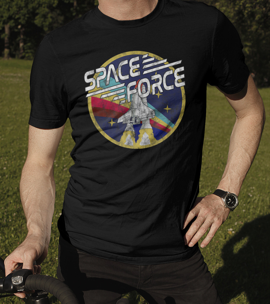 Space Force Retro Shuttle Badge T-Shirt