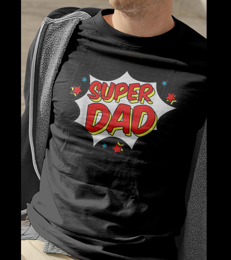 Superhero Super Dad Comic Book Style Matching Family Hero T-Shirt