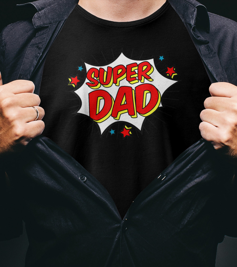 Superhero Super Dad Comic Book Style Matching Family Hero T-Shirt